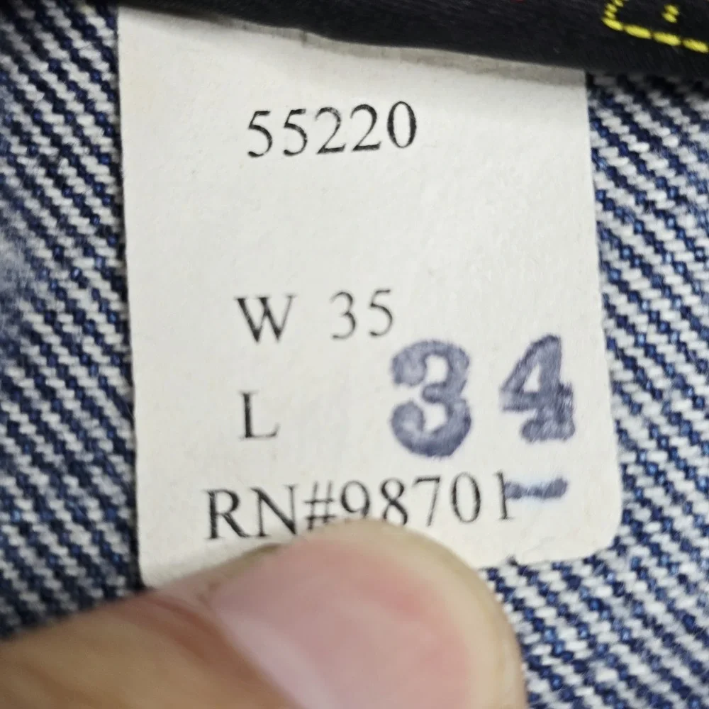 Prison Blues Jeans Mens 35x34 Work Logger Suspender Buttons Made In USA 55220 35